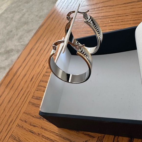 Silver Plated Hoop Earrings - Picture 2 of 3